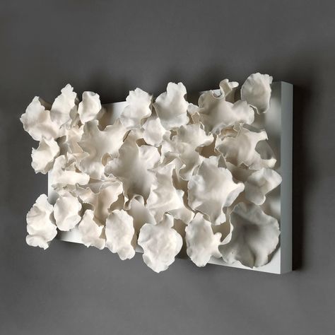 Anna Kasabian Porcelain, Fine Art Porcelain Sculpture Ceramic Wall Art Sculpture, Coral Wall Art, Porcelain Sculpture, Cement Art, Holly Hunt, Clay Wall Art, Ceramic Wall Art, Concrete Art, Plaster Art