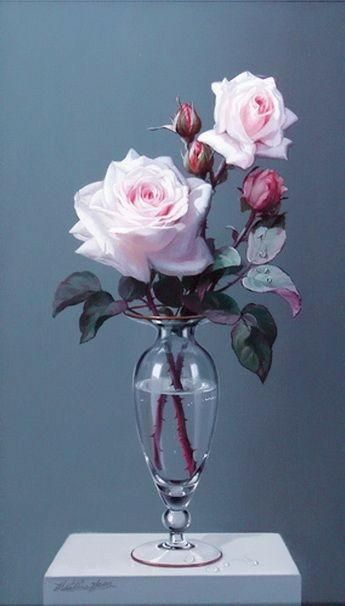 Still Life Flowers, Beautiful Flower Arrangements, Deco Floral, Beautiful Rose Flowers, Still Life Art, Rose Painting, Flower Art Painting, Arte Floral, Amazing Flowers