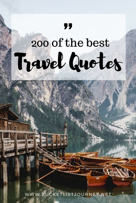 200 of the best travel quotes and sayings to Inspire you to check the world off your bucket list. Whether you want to have your adventure solo, with family or the one you love, these will surely inspire you. #quotes #travel See The World Quotes, Tour Quotes, Rhyming Quotes, Bangladesh Travel, Short Travel Quotes, Place Quotes, Vacation Quotes, Best Travel Quotes, Travel Quotes Wanderlust