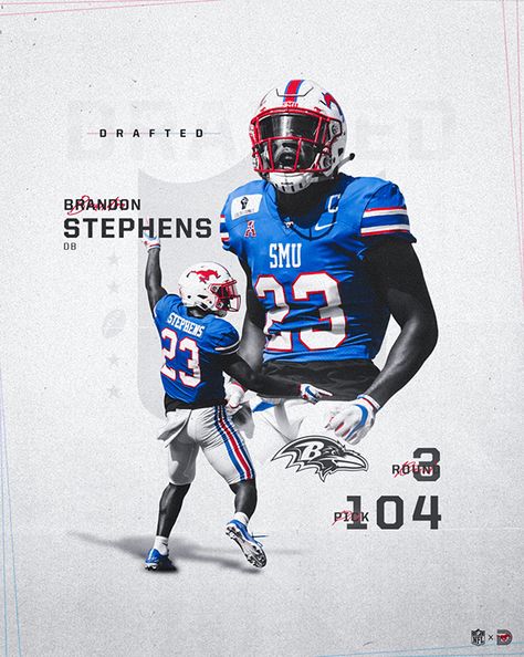 2021 NFL Draft - SMU Football on Behance Smu Football, 2023 Board, Sports Design Ideas, Alabama Crimson Tide Football, Sports Design Inspiration, Crimson Tide Football, Sport Poster Design, Graphic Design Photoshop, Sport Design