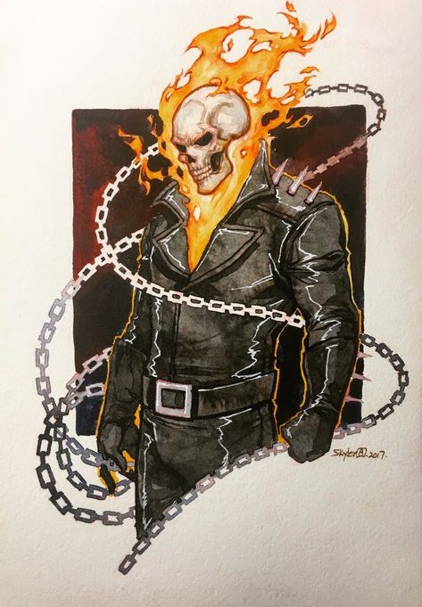 Ghost Rider Illustration, Ghost Rider Drawing, Ghost Rider Tattoo, Ghost Raider, Ghost Rider Johnny Blaze, Marvel Art Drawings, Ghost Rider Pictures, Ghost Rider Wallpaper, Book For Women