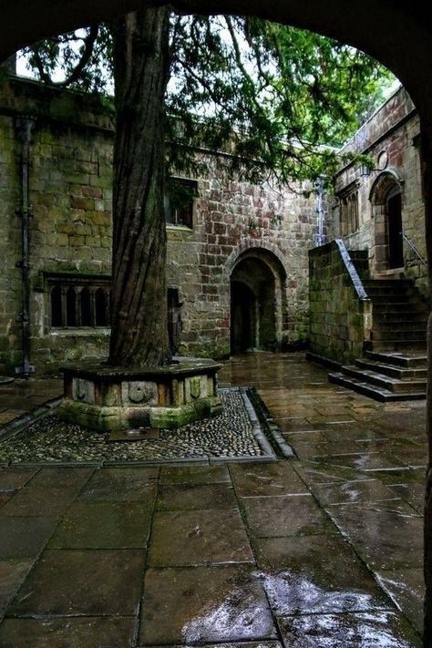 Fantasy Places, Courtyard Garden, Medieval Castle, Yorkshire England, Beautiful Architecture, Beautiful Buildings, Pretty Places, Fantasy Landscape, Abandoned Places