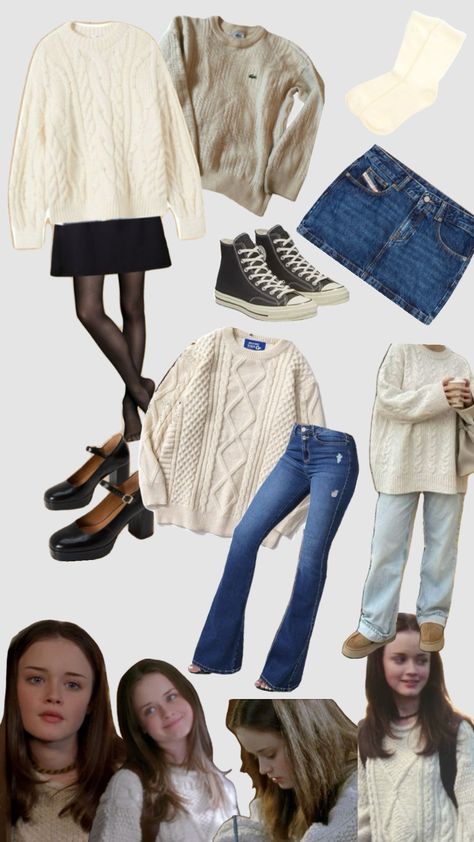 rory gilmore halloween costume inspo? Plus Size Rory Gilmore Outfits, Rory And Dean Halloween Costume, Halloween Costumes Rory Gilmore, Halloween Costumes Gilmore, Rory Gilmore Costume Ideas, Loralie Gilmore Halloween Costume, Lorelai And Rory Halloween Costume, Comfy Halloween Outfits, Gilmore Girls Costume Halloween