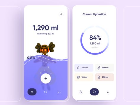 Water Drinking Reminder App by Gregory Riaguzov on Dribbble Water Reminder App, Drink App, App Design Trends, Reminder App, Plant App, Ui Ux 디자인, Water Reminder, Wellness Apps, Mobile App Design Inspiration