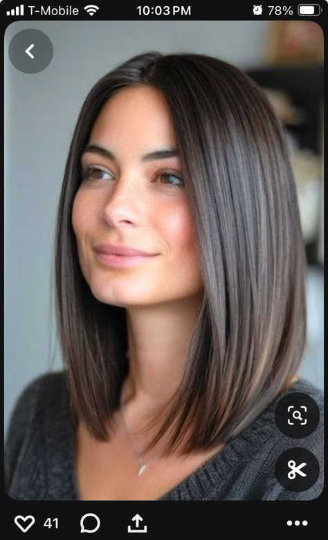 Bobs Shoulder Length, One Length Thick Hair, Lob Haircut Celebrities, Long Bob Haircuts Dark Brown, Jlo Haircuts, Lob With Face Framing Layers Straight, Medium Bob Hairstyles Dark Hair, Very Long Bob Hairstyles, Straight Across Short Haircut