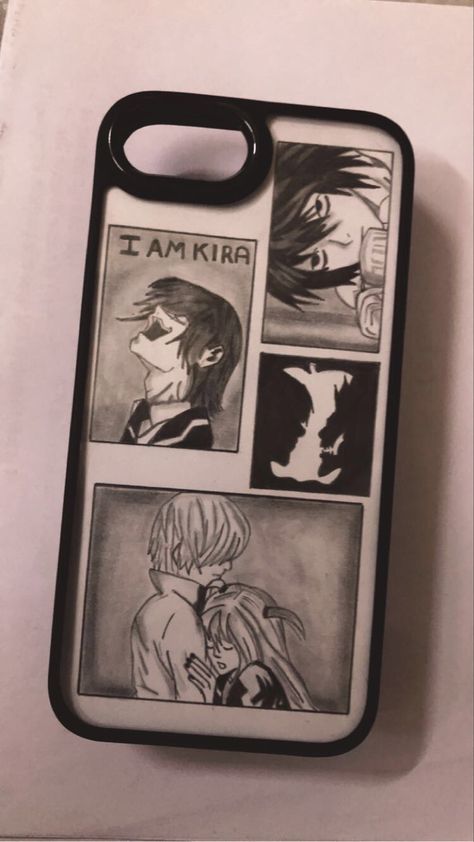 Phone Case Sketch Ideas, Ideas For Phone Case, Diy Phone Case Ideas Handmade, Handmade Phone Case Painted, Phone Case Drawing Ideas, Manga Phone Case, Phone Case Diy Paint, Handmade Phone Case, Diy Iphone Case