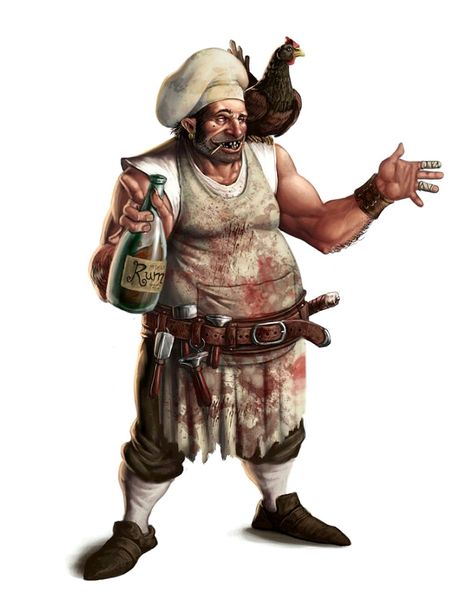 Human Commoner Cook - Pathfinder PFRPG DND D&D d20 fantasy Warhammer Fantasy Roleplay, Pathfinder Character, Heroic Fantasy, Sailor Jerry, Fantasy Portraits, Dungeons And Dragons Characters, Dnd Art, Fantasy Male, Warhammer Fantasy