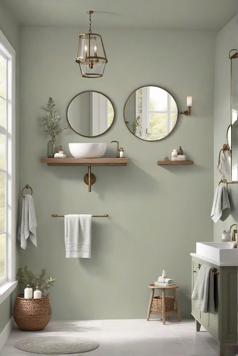 In this daily routine, discover the soothing beauty of Hazy Sage (BM 2140-40) as we bring nature's touch to your professionally painted cozy bathroom. Elevate your space today! #Ad #homedecor #homedesign #bathroom #Painthome interiorarchitecture best Wall Colors for Bathroom Colors
Bright Room Colors
best colors combinations bathroom
bathroom Remodeling
Modern Paint Colors
2024 Sage Green And Neutral Bathroom, Sage Bathroom Color Scheme, Sage Bathroom Paint Colors, Sage Bathroom Ideas Paint, Farmhouse Bathroom Colours, Florida Home Interior Paint Colors, One Wall Painted Bathroom, Bathrooms Color Ideas, Sage Wall Bathroom