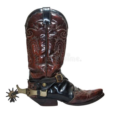 Vintage cowboy boots with spurs isolated on white background stock images Cowboy Boots Spurs, Historical Cowboy, Cowboy Boots With Spurs, Aesthetic Cowboy Boots, Boots With Spurs, Shoe References, Cowboy Boots Men, 70s Fashion Disco, Custom Cowboy Boots