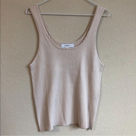 Forever 21 Beige Crean Ribbed Crewneck Tank Top. Size 2x. New With Tags. Mermaid Tank Top, White Lace Tank Top, White Halter Top, Sleeveless Knit Top, Yellow Tank Top, Scoop Neck Tank Top, Red Tank Tops, Forever21 Tops, Striped Tank Top