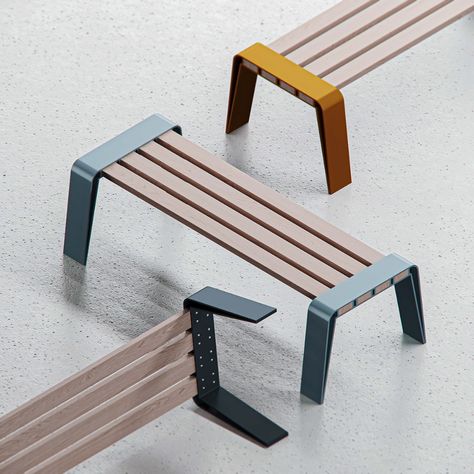 P4 Bench on Behance Cnc Furniture Plans, Sofa Design Wood, Bench Design, Public Space Design, Steel Bench, Cnc Furniture, Fusion 360, Bench Designs, House Furniture Design