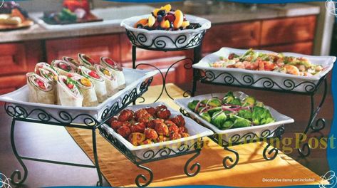 New Buffet Server Three Tier 5 Stations Buffet Catering Server Tray on PopScreen Buffet Stand, Buffet Catering, Server Tray, Tiered Server, Events Business, Buffet Server, Catering Events, In Home Garden, Serving Table