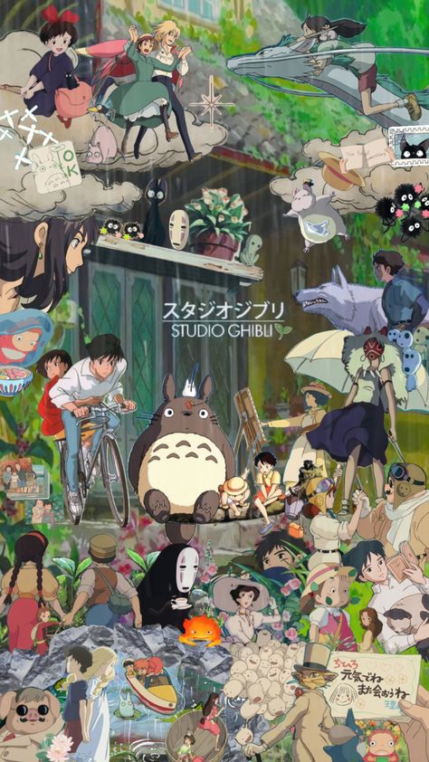 Included as many movies as I could #studioghibli #ghibli Ghibli Wallpapers, Studio Ghibli Party, All Studio Ghibli Movies, Studio Ghibli Crafts, Anime Moon, Ghibli Characters, Hayao Miyazaki Art, Miyazaki Art, Studio Ghibli Fanart