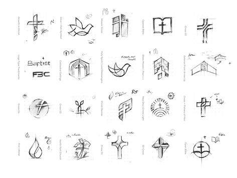 ⛪️ - Logo Explorations by Eddie Lobanovskiy Christian Logo Design Ideas, Identity Sketch, Church Logo Ideas, Biblical Design, Logo Design Sketch, Church Logo Inspiration, Christian Logo, Church Logo Design, Mandala Logo