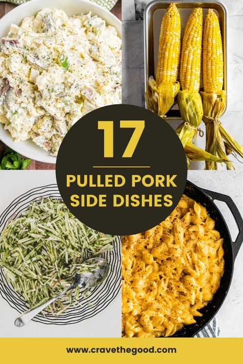 Pulled Pork Accompaniments, Sides For Pig Roast, Sides For Pulled Pork Sliders, Best Sides For Pulled Pork, Pulled Pork Party Menu Ideas, Side For Pulled Pork, Smoked Pork Side Dishes, Sides To Go With Pulled Pork Sandwiches, Pulled Pork Dinner Ideas Side Dishes