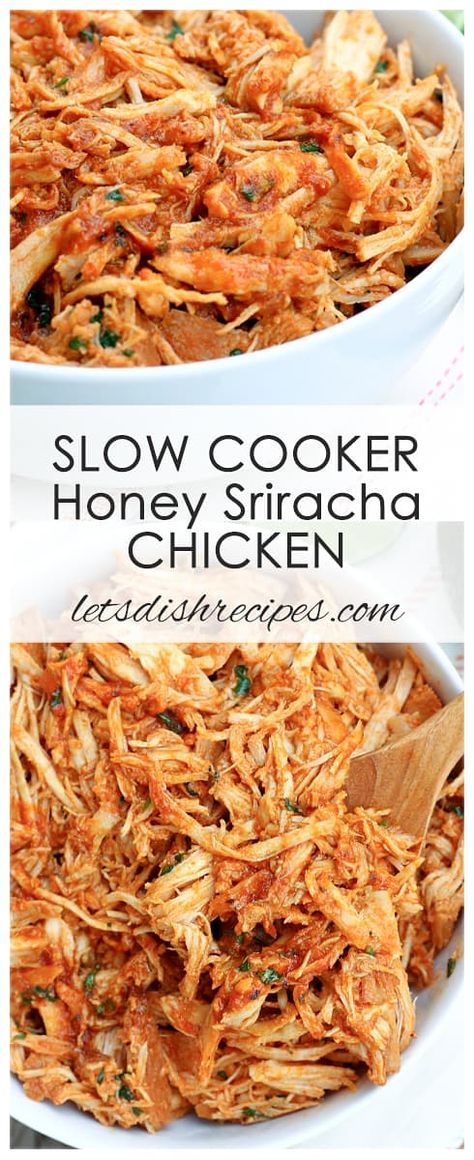 Chicken Slowcooker, Honey Sriracha Chicken, Sriracha Chicken, Tacos Burritos, Chicken Crockpot, Spicy Honey, Chicken Slow Cooker Recipes, Sriracha Sauce, Crock Pot Slow Cooker