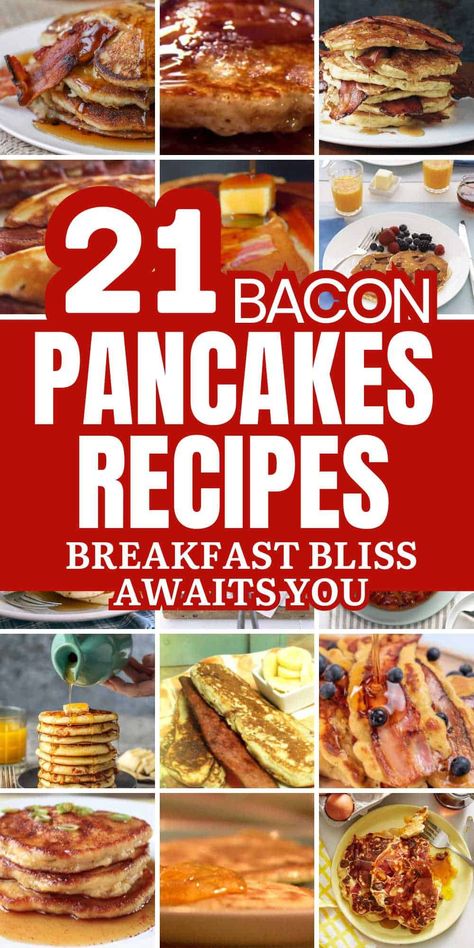 Dive into a world where savory meets sweet with these 21 delectable Bacon Pancakes recipes. From crispy edges to fluffy centers, each pancake is a taste sensation. Perfect for weekend brunches, special occasions, or just because – elevate your breakfast game! Bacon Pancakes Dippers, Pancakes And Eggs Breakfast Ideas, Amazing Breakfast Recipes, Unique Pancakes, Bacon And Pancakes, Unique Breakfast Ideas, Bacon Pancake Dippers, Pancake Bacon, Recipes Using Bacon