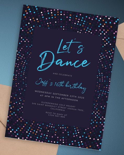 Dance Invitation Card Design, Dance Party Invitations Template, Disco Invitations, Disco Party Invitations, Digital Invitations Birthday, Marriage Celebration, Gala Invitation, Online Invitation Card, Dance Party Invitations