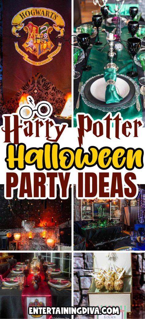 20+ Harry Potter Halloween Party Ideas For Adults | Parties Hogwarts Banner, Harry Potter Decor Ideas, Fun Halloween Party Ideas, Harry Potter Table, Halloween Party Ideas For Adults, Harry Potter Party Ideas, Harry Potter Party Decorations, Hogwarts Great Hall, Harry Potter Halloween Party