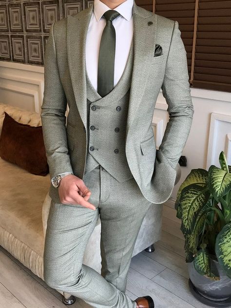 Coat Pant For Man Wedding, Grey Slim Fit Suit, Costume Vert, Grey Suit Men, Groom Party, Mens Wedding Attire, Groom Wedding Attire, Slim Fit Tuxedo, Wedding Suits Groom