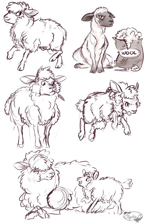 Sheep by sharkie19 on DeviantArt Pet Moodboard, How To Draw Animals, Sheep Drawing, Sheep Cartoon, Sheep Art, Draw Animals, Oita, Nice Art, Sketch Ideas