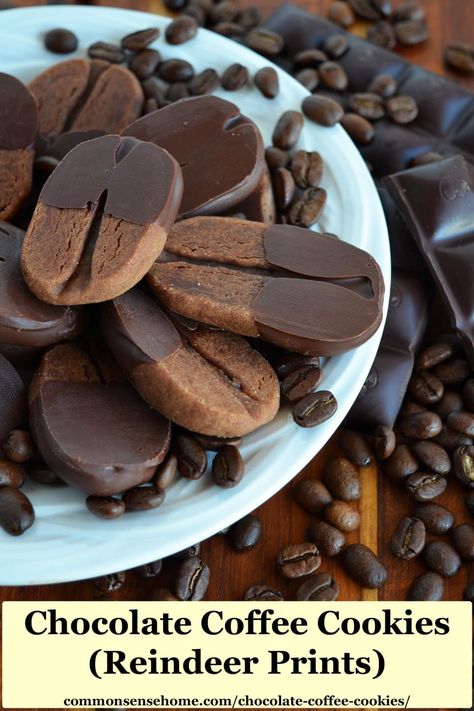 Chocolate Coffee Cookies, Coffee Flavored Cookies, Coffee Cookies Recipe, Flavored Cookies, Dipped Cookies, Coffee Cookies, Chocolate Coating, Chocolate Coffee, Coffee Flavor