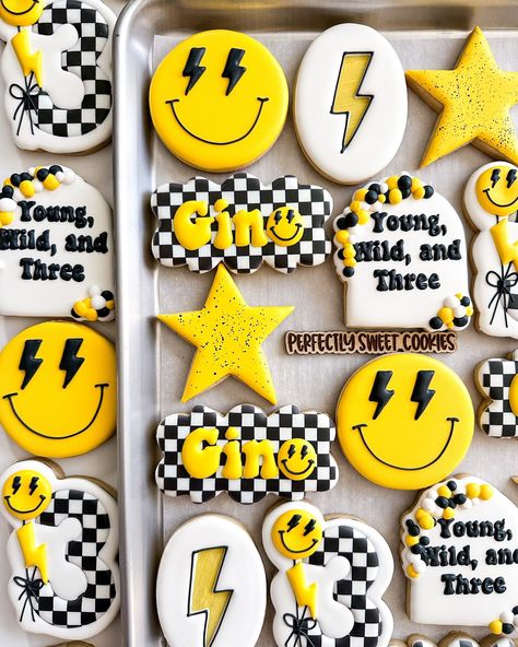 🏁Happy 3rd Birthday Gino! 🏁 Thank you so much @camrynfortunato for allowing me to be apart of your kids birthdays since I’ve started my cookie journey! ❤️ #northglenncolorado #northglennmoms #thornton #thorntonmoms #momlife #birthdaycookies #customcookies #customdecoratedcookies #perfectlysweetcookies #birthdaytreats #custombirthdaytreats #customcookiescolorado #thorntonsmallbusiness #northglennsmallbusiness Third Birthday Boys, Young Wild And Three, Dessert Inspiration, Happy 3rd Birthday, Boy Birthday Party Themes, Sweet Cookies, Birthday Treats, Third Birthday, Boy Birthday Party