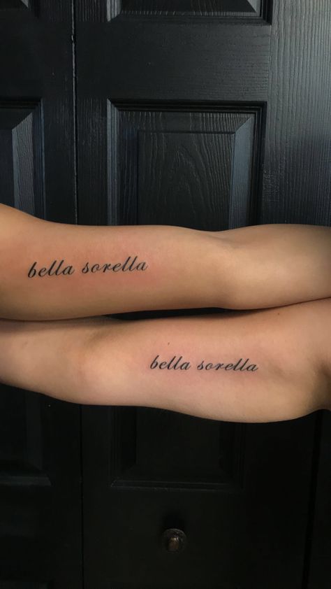 Italian Sister Tattoos, Tattoo Ideas Female Italian, Delicate Sister Tattoos, Sorella Tattoo, Italian Tattoo Ideas, Italian Tattoos For Women, Sister In Law Tattoos, Soul Sister Tattoos, Sister Tats