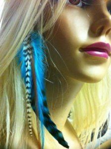 Indian Blue Clip on Feather Hair Extension Approx 6-7 Long Salon Quality Feathers - Sexy Sparkles Fashion Jewelry Feathers For Hair, Bead Extensions, Two Feathers, Feather Extensions, Indian Blue, Feather Hair Extensions, Micro Beads, Hair Extensions Best, Feather Hair