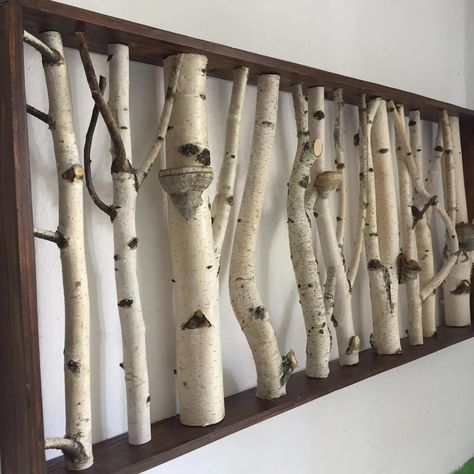 Birch Tree Branch Decor, Woodsy Cottage Decor, Aspen Logs Projects, Woodsy Wall Decor, Woodsy Bedroom Decor, Aspen Wood Projects, Woodland Living Room Decor, Diy Birch Tree Decor, Birch Log Decor Diy Projects