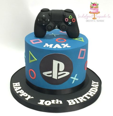 Game Cakes For Boys, Playstation Cake Ideas, Gaming Cakes For Boys, Playstation Cake, Monster Birthday Cakes, Paw Patrol Birthday Theme, Candy Birthday Cakes, 10 Birthday Cake, 13 Birthday Cake