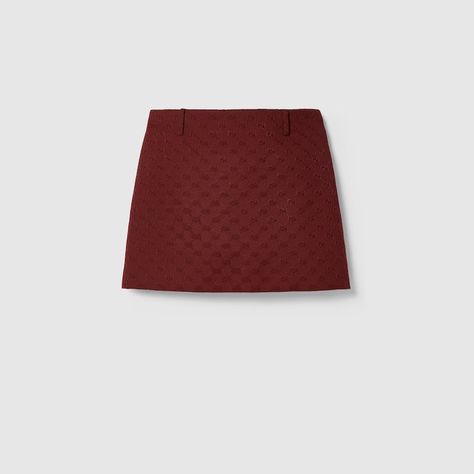 Shop the Original GG canvas mini skirt in bordeaux at GUCCI.COM. Enjoy Free Shipping and Complimentary Gift Wrapping. Designer Bottoms, Gucci Skirt, Mini Skirt Style, Gucci Store, Gucci Mini, Red Mini Skirt, Tom Riddle, Airport Fashion, Airport Style