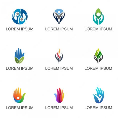 手のロゴコレクション | プレミアムベクター Hand Logo, Logo Collection, Vector Logo, Lorem Ipsum, Premium Vector, ? Logo