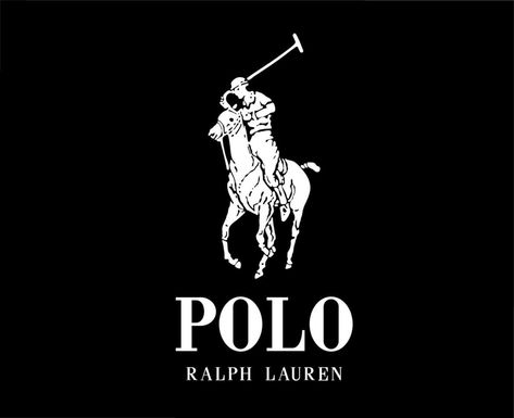 Polo Ralph Lauren Brand Logo White Symbol Clothes Design Icon Abstract Vector Illustration With Black Background Clothing Symbols, Polo Lauren, White Symbol, Clothing Brand Logos, Polo Logo, Ralph Lauren Logo, Design Icon, White Polo, Abstract Vector