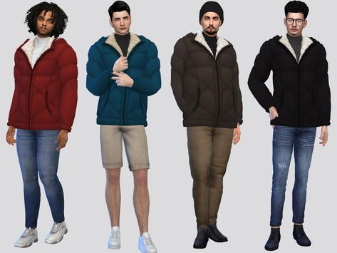 Alpha Sims, Winter Wear For Men, Mens Ski Wear, Teen Winter Outfits, Sims Download, Cold Jacket, Sims 4 Male Clothes, Cold Wear, Sims Clothes