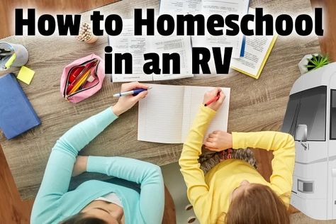 Homeschool In A Camper, Homeschooling In An Rv, Rv Homeschooling Organization, Rv Homeschooling, Homeschool Discounts, Camper Organization Travel Trailers, Organization Travel, How To Homeschool, Camper Organization