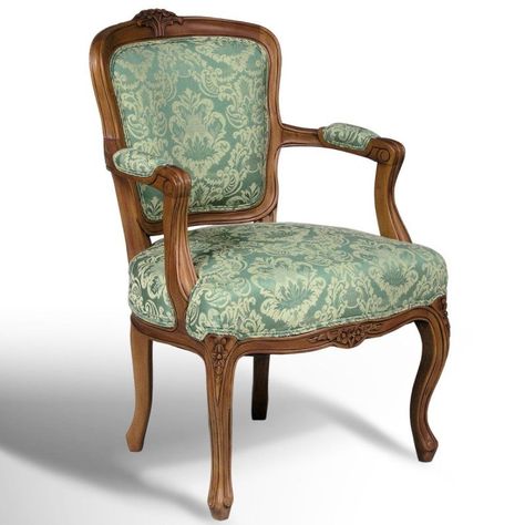 Louis Xv Chair, Louis Xv Armchair, Antique Armchair, Louis Chairs, French Arm Chair, French Chairs, Ottoman Footstool, Rococo Style, Armchair Vintage