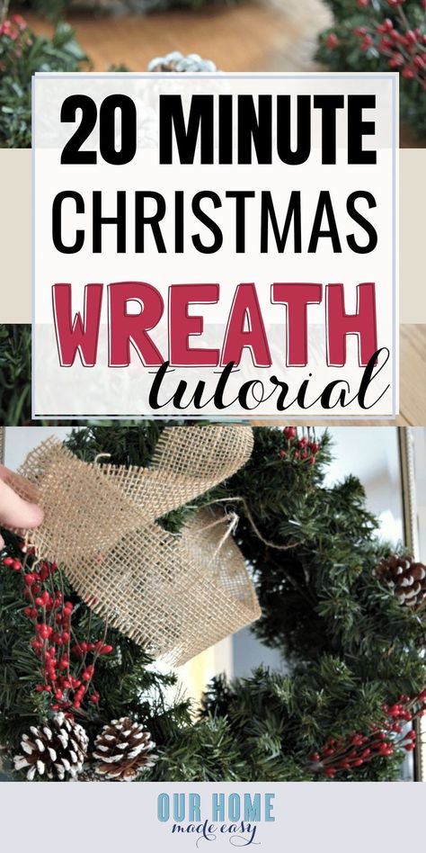 Small Christmas Wreaths Diy, Diy Small Wreath, Small Christmas Wreaths, Budget Christmas Decor, Fabric Wreaths, Christmas Budget, Budget Christmas, Diy Christmas Wreath, Outside Christmas Decorations