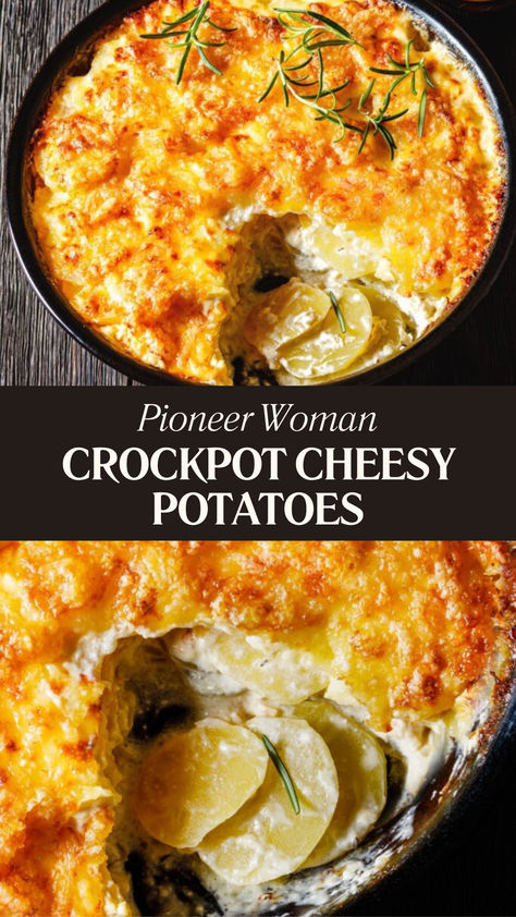 Pioneer Woman Crockpot Cheesy Potatoes Recipes With Yellow Onion, Crock Pot Twice Baked Potatoes, Pioneer Woman Potatoes Au Gratin, Crockpot Scalloped Potatoes Cheesy, Scalloped Potatoes Pioneer Woman, Cheesy Potatoes In Crockpot, Potato Side Dishes Crockpot, Cheese Potatoes Crockpot, Pioneer Woman Crockpot