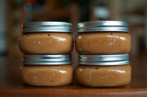 Finished Maple Bourbon Apple Butter - Food in Jars Fruit Butters, Food In Jars, Blender Food, Apple Bourbon, Maple Bourbon, Canning Recipe, Immersion Blender, Ruby Rings, Jam And Jelly