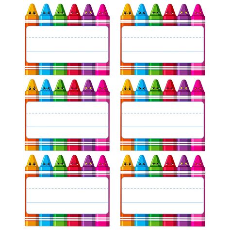 PRICES MAY VARY. What Will You Get: Each set includes 36PCS crayons name tags, sufficient quantity to meet various needs. The eye-catching design gives a different style to each student's desk. The colorful decorations provide more energy and bring the classroom a new look. Appropriate Size: Each name tags sticker is approximately 4×3.3 inches, with a suitable size for you to write your name; combined with vibrant colors, names can be written clearly, making it easier for classmates to recognize Crib Name Tags For Daycare, Crayon Name Tags, Name Tags Ideas, Classroom Name Tags, Nametags For Kids, Desk Name Tags, Colorful Decorations, Name Tag Design, School Supplies For Teachers