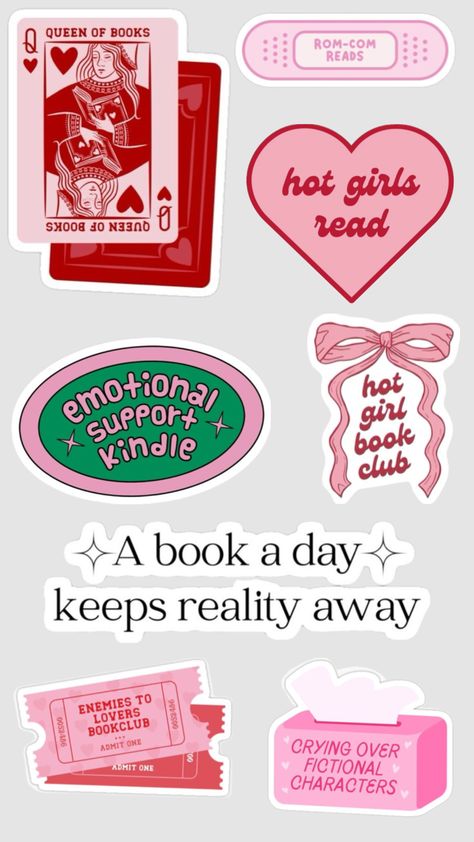 Kindle Kindle Stickers, Scrapbook Book, Kindle Cover, Book Wallpaper, Scrapbook Stickers Printable, Stickers Printable, Book Girl, Aesthetic Stickers, Scrapbook Stickers