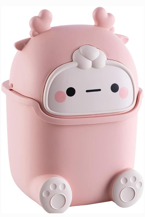 Upgrade Your Space with the Aiabaleaft Cute Trash Can – Charming Design | 2L Capacity! Elevate your surroundings with the Aiabaleaft Cute Trash Can. Crafted from durable polypropylene, its adorable animal shape and pastel pink color add a touch of elegance. Perfect for bathrooms, kitchens, and offices. Keep your space tidy effortlessly! #trashcan #cutedecor #musthave #adorable #cute Bulbasaur Pokemon, Decorate The Room, Kitchen Baskets, Garbage Bin, Storage Buckets, Office Desktop, Mini Car, Trash Bins, Garbage Can