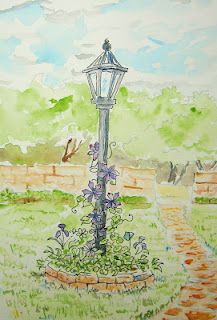 How to draw a garden lamp post. An easy drawing lesson for the young artist you can se it at http://drawinglessonsfortheyoungartist.blogspot.com/2012/05/how-to-draw-garden-lamp-post.html Lampost Painting, Lampost Drawing, Lamp Post Drawing, Pinterest Drawings, Garden Lamp Post, Outdoor Lamp Posts, Lamp Posts, Scene Drawing, Garden Lamp