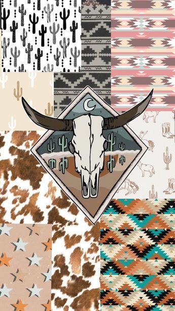 Western Aesthetic Wallpaper, Aztec Wallpaper, Western Wallpaper, Cute Iphone Wallpaper Tumblr, Cow Wallpaper, Country Backgrounds, Cow Print Wallpaper, Cute Images For Wallpaper, Cute Home Screen Wallpaper