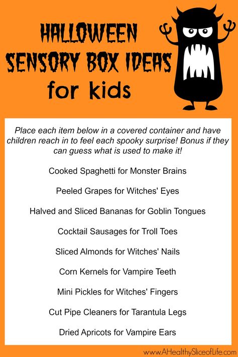 Halloween Sensory Box Surprise Ideas for Kids Halloween Party Activities, Surprise Ideas, Fun Halloween Games, Halloween Class Party, School Halloween Party, Halloween Sensory, Halloween Mystery, Sensory Ideas, Social Skills Groups