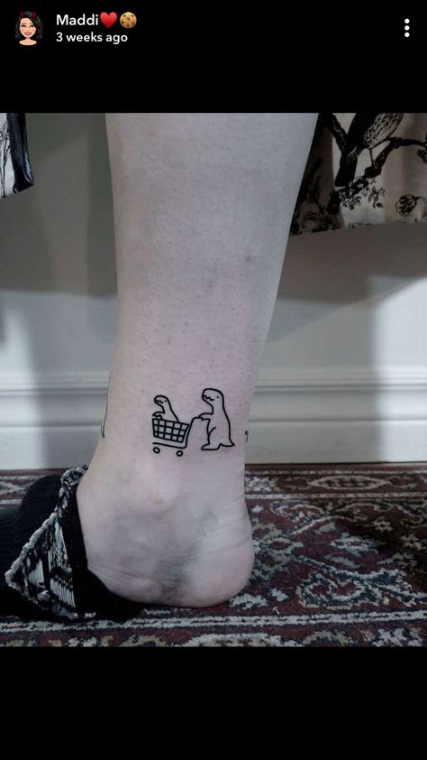 Toilet Paper Tattoo, Hase Tattoos, Dino Tattoo, Paper Tattoo, Tato Geometris, Matching Friend Tattoos, Dinosaur Tattoos, Yakuza Tattoo, Cute Little Tattoos