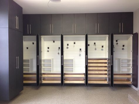 Garage Lockers, Contemporary Garage, Garage Storage Inspiration, Diy Garage Storage Cabinets, Garage Design Interior, Garage Floor Paint, Garage Renovation, Garage Storage Solutions, Garage Remodel