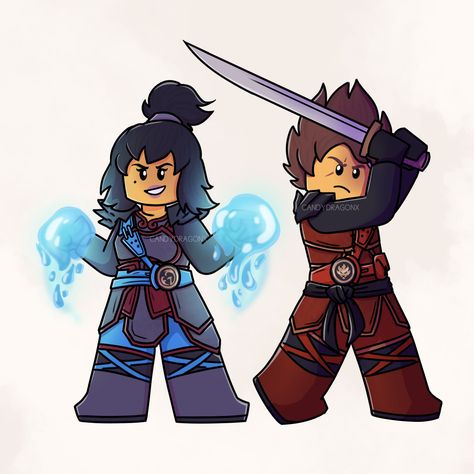 Kai And Nya, Lego Ninjago Minifigures, Bear Pokemon, Ninjago Kai, Lego Ninjago Movie, Canine Art, Wallpaper Animes, No See, Lego Art