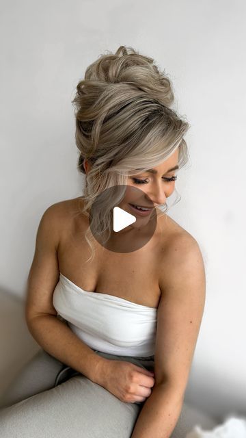 Updo Hairstyles With Volume, Big Hair Updo Wedding, Bridesmaid Hair Volume, High Pony Bridal Hair, Hair For Halter Dress, Volume Updo, High Updo Wedding, How To Do Hairstyles, Volume Ponytail